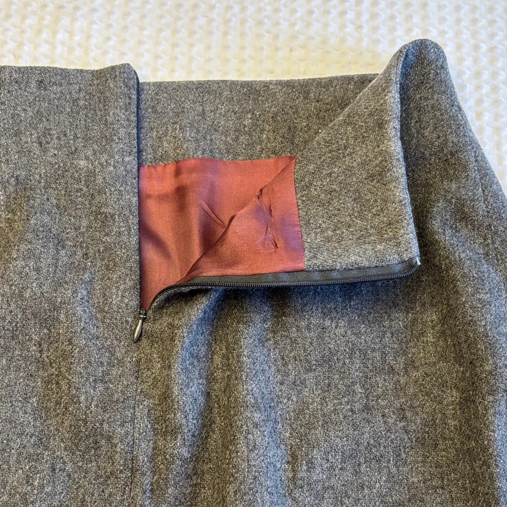 Vintage J.G.HOOK Classic Charcoal GRAY Wool Mini Pencil Skirt Lined Size 6 - Image 7