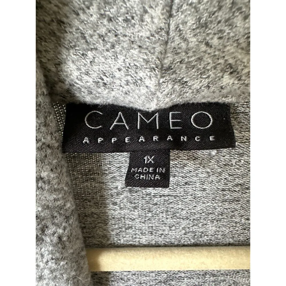 Plus Size 1x Heather Gray Waterfall Sweater Cameo Appearance Business Casual - Image 4