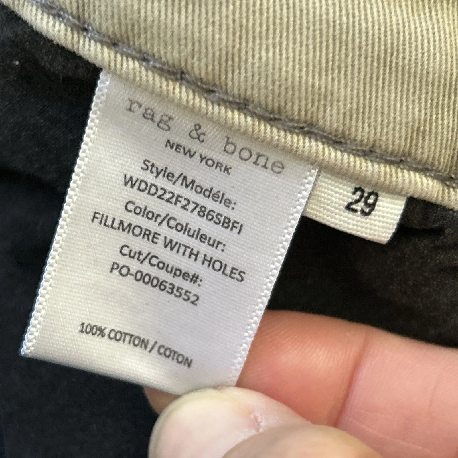 Rag & Bone Jeans Womens 29 Logan Mid-Rise Wide Leg Black Denim Baggy Distressed - Image 6