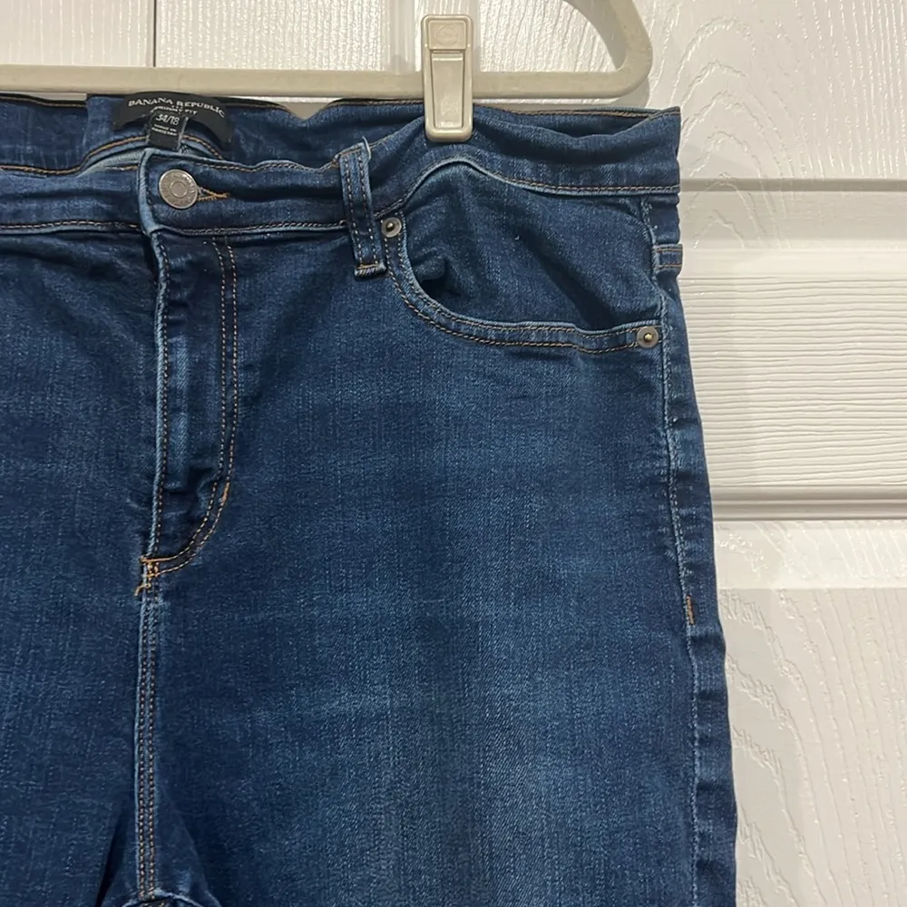 Banana Republic Factory New House Mr. Skinny Dark Wash Denim Jeans Size 34/18 - Image 2