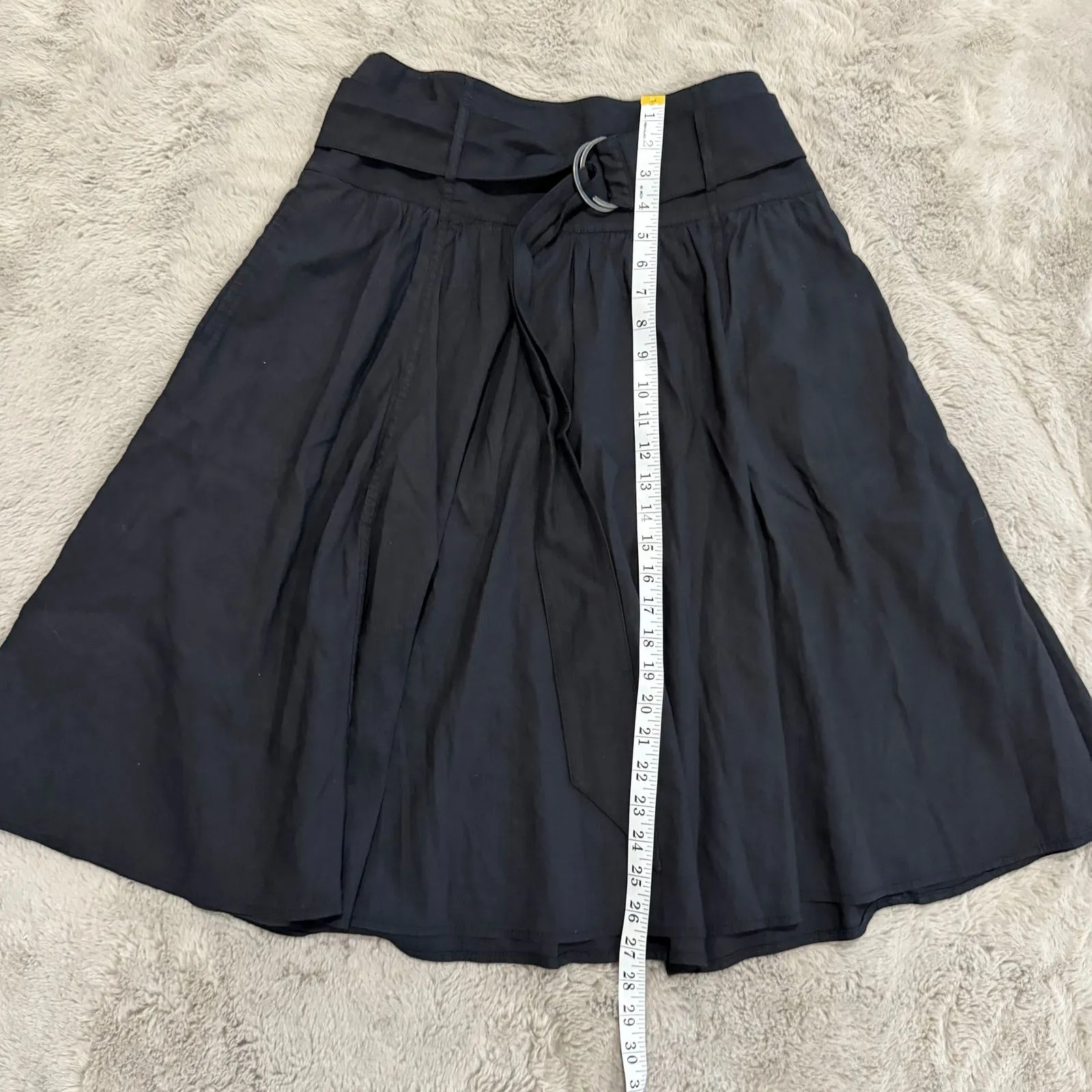 Theory Women's Black A-Line‎ Skirt with Belt Size 4 Office Career - Image 16