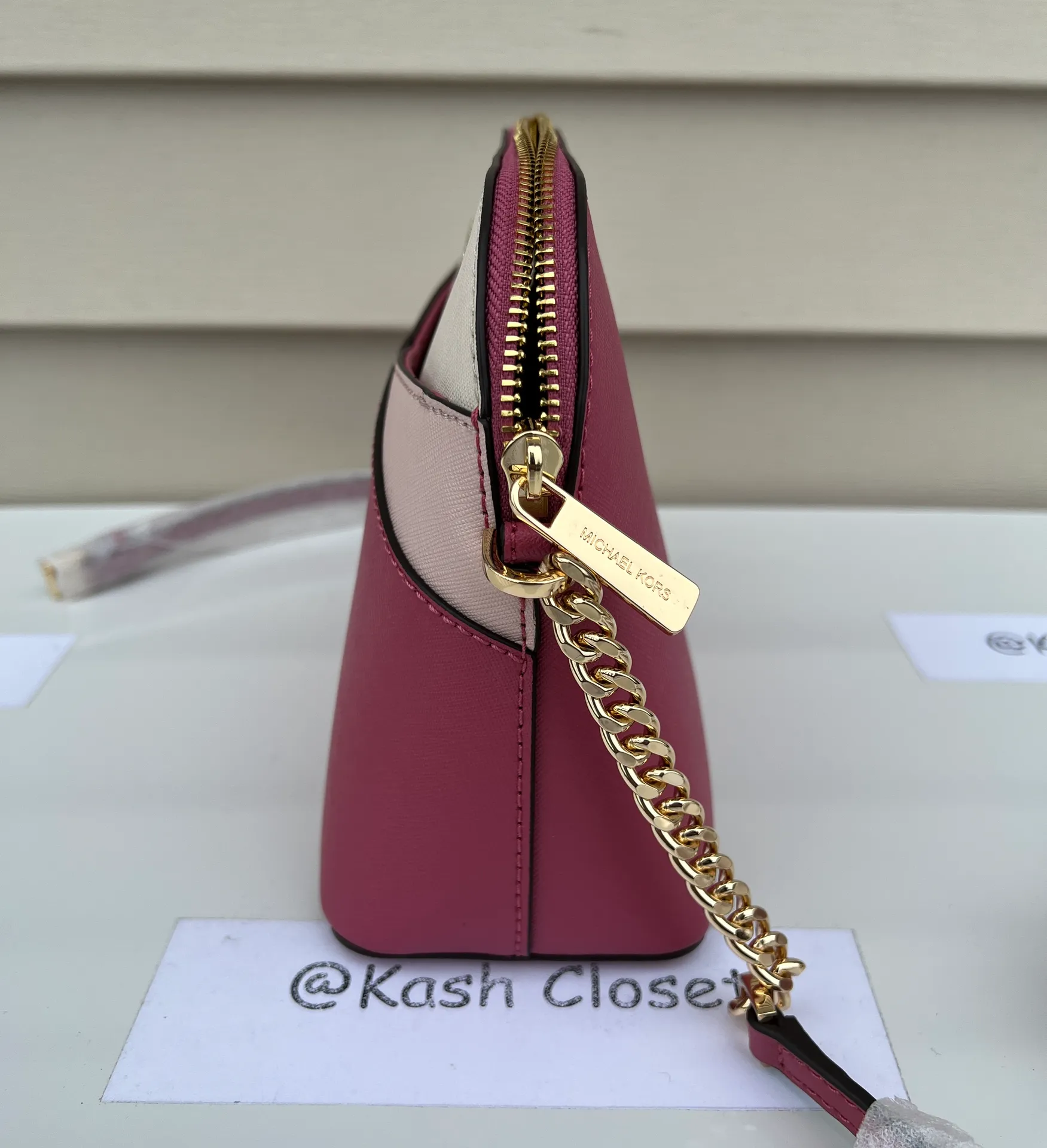 MK Jet Set Travel Medium Dome Xcross Crossbody Bag- Rosewood Multi - Image 5