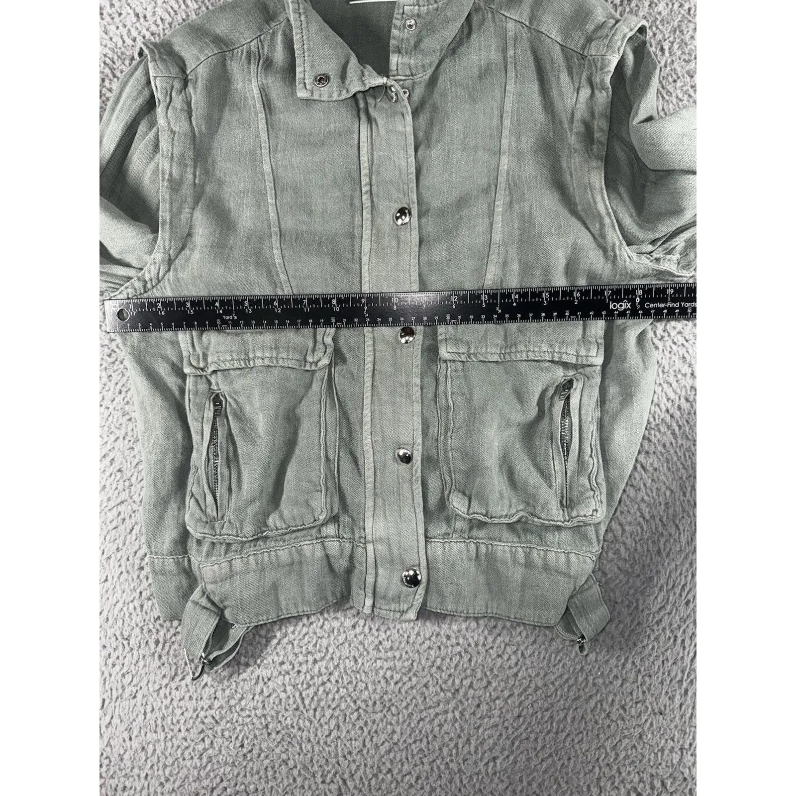 Blanknyc Jacket Women XS Full Zip Linen Utility Steampunk Boho‎ - Image 4