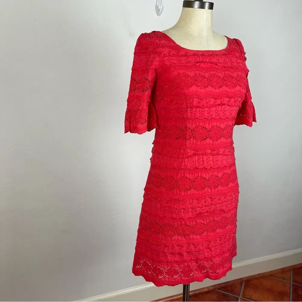 Anthropologie Moulinette Soeurs Coral Lace Dazzling Lights Dress - Image 2