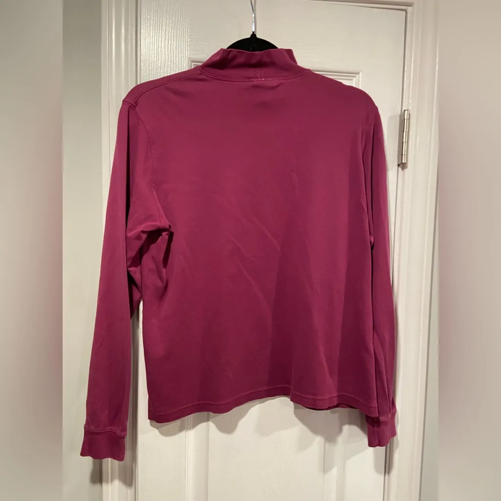L.L. Bean Size M Plum Long Sleeve Cotton Pullover Turtleneck Cotton Stretch Top Purple Size M - Image 5