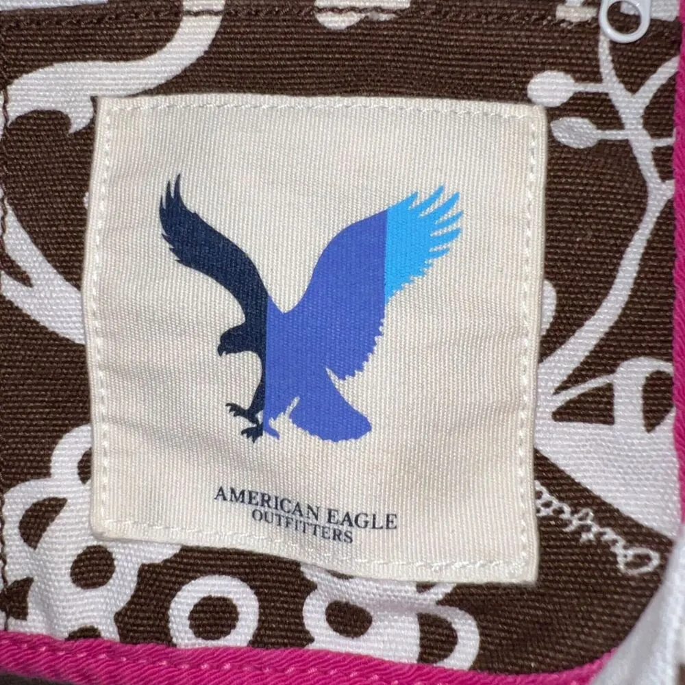 American Eagle Womens Shoulder Bag Tropical Print Summer Beach Bag Retro Floral - Image 6