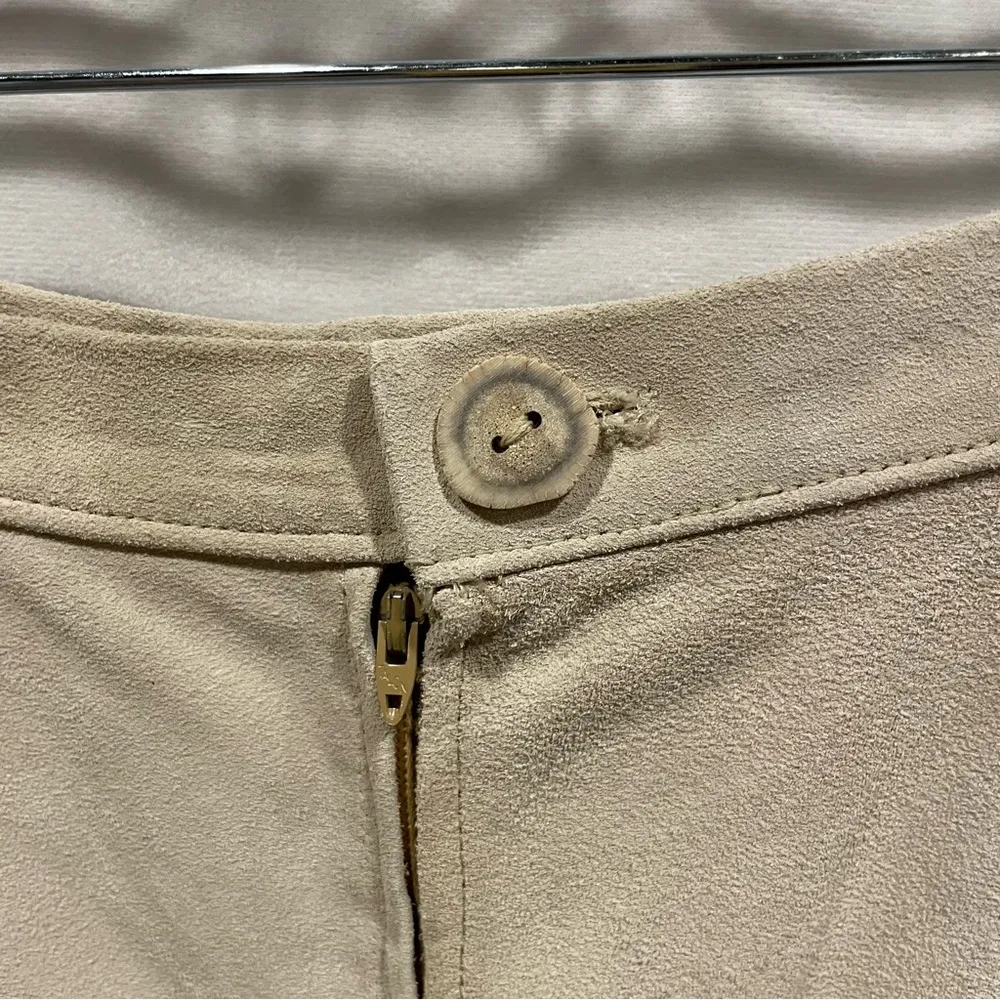 Vintage 70’s handmade Pocahontas tan suede boho hippie midi skirt flowy Size XS - Image 3