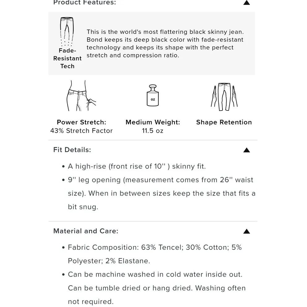 Mott & Bow Jeans Womens 31 x 28 Black High Rise Skinny Bond Pants Slimming - Image 11