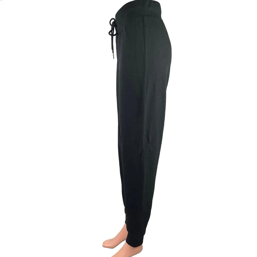 H&M Black High Rise Elastic Waist Drawstring Lounge Joggers Sweat Pants S - Image 2