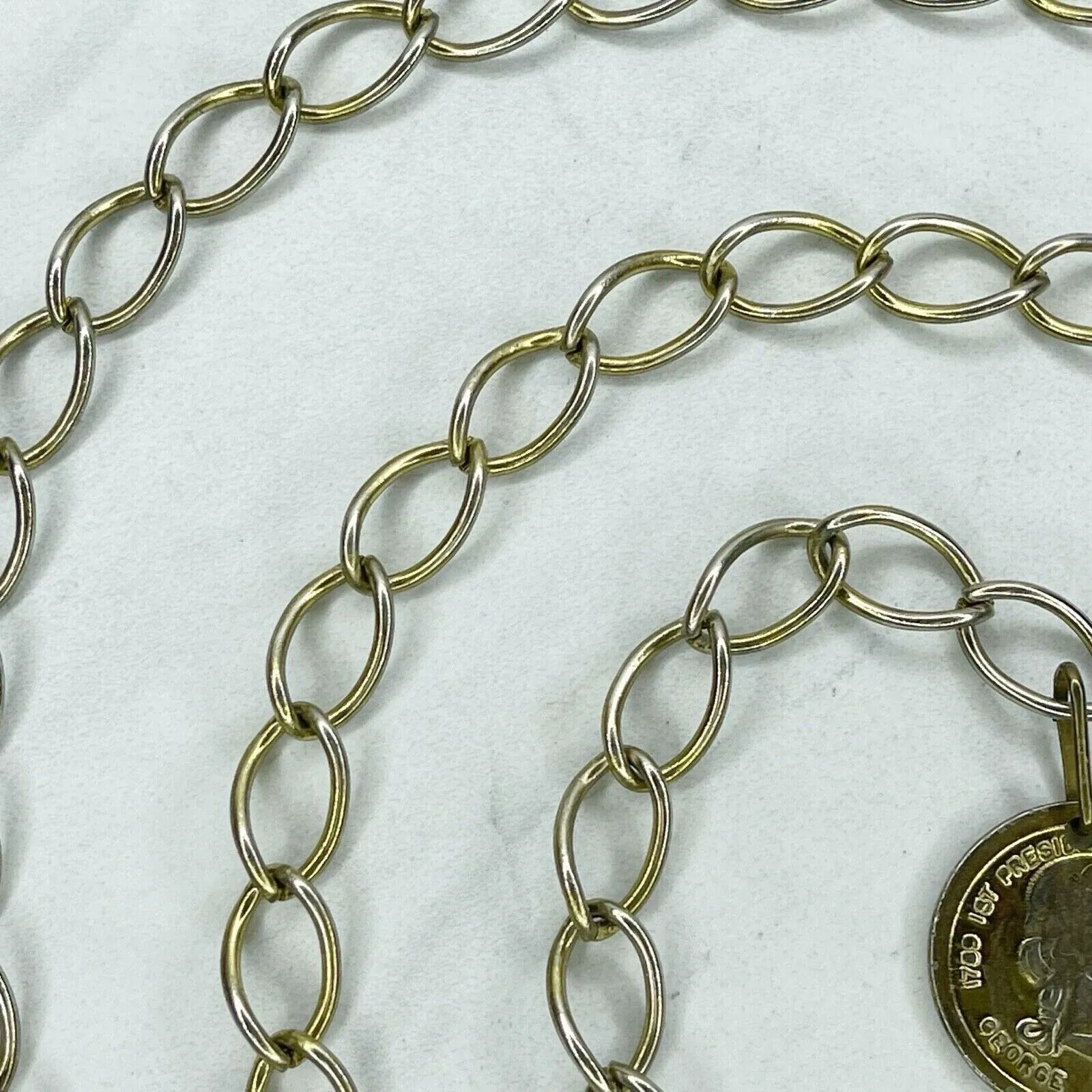 Gold Tone George Washington Coin Chain Link Belt Small (S) ✨ - Image 7
