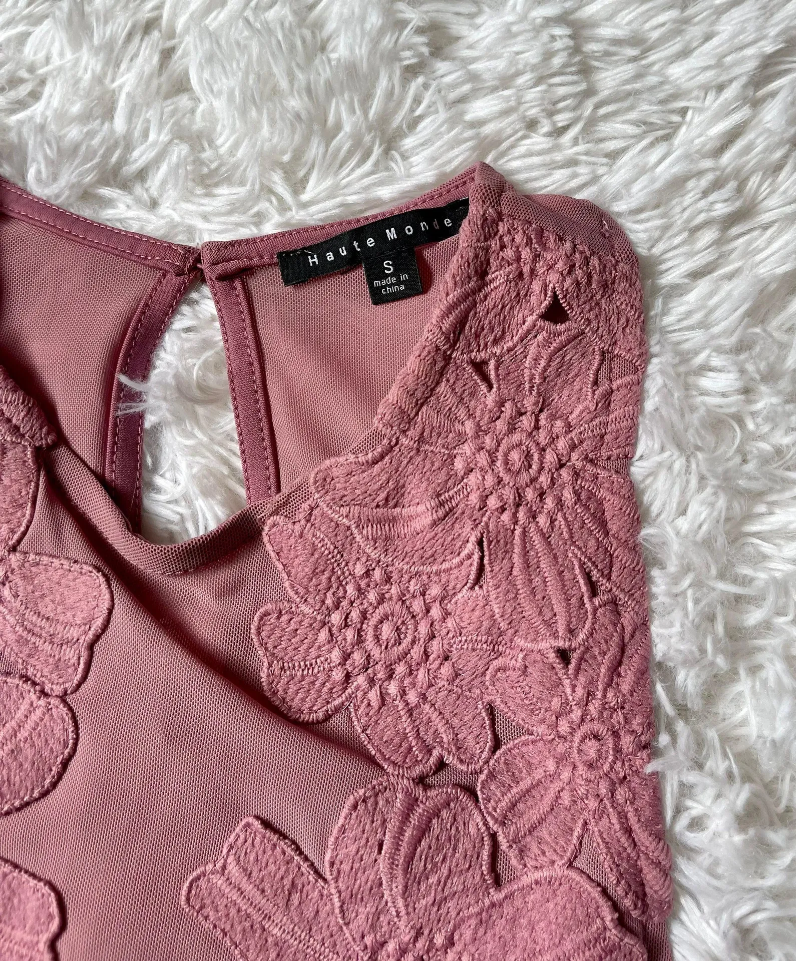 Haute Monde Pink Mesh Bodysuit - Image 5