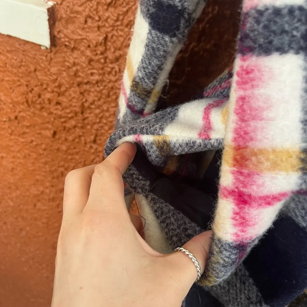 Rachel Zoe Womens Wool Blend Open Front Long Jacket Multicolor Plaid Size Small - Image 4