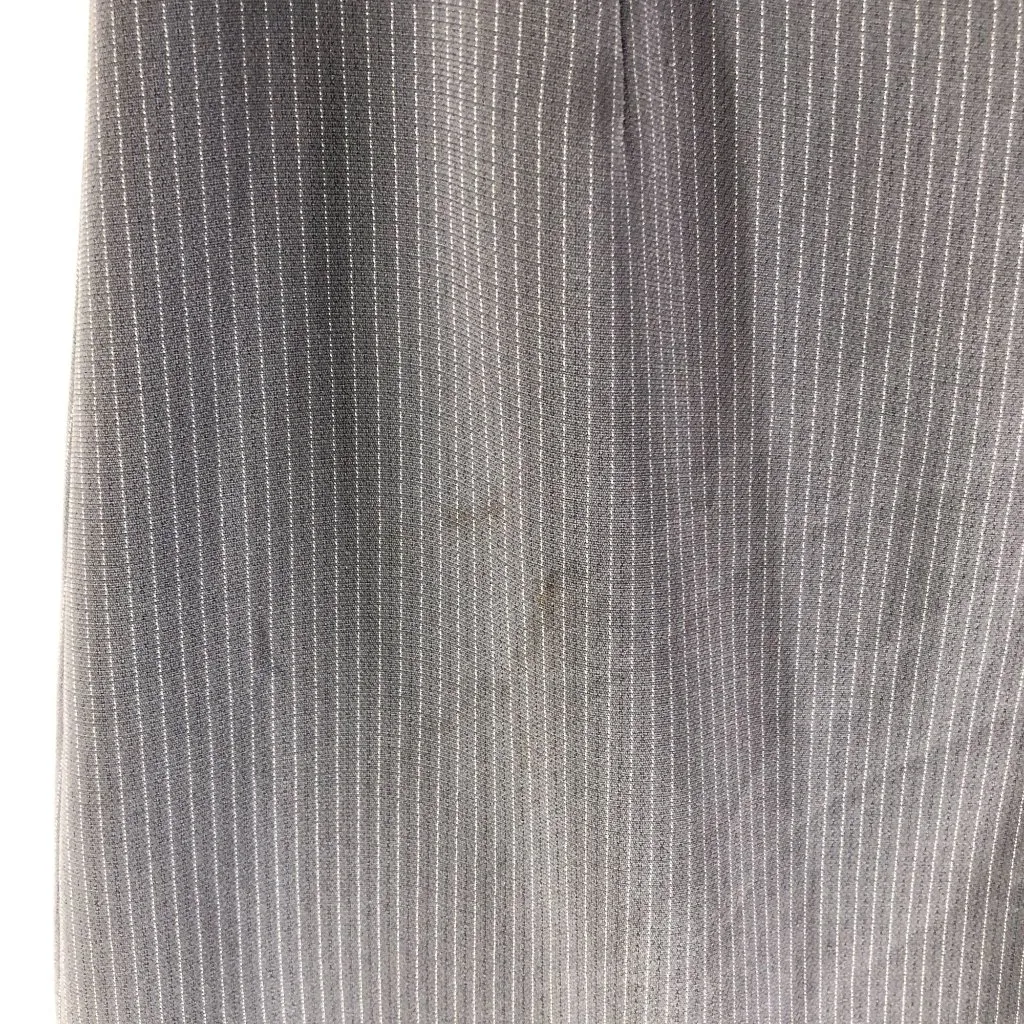 Tahari Arthur S Lavine Pencil Skirt Pleated Ruffle Lined Pinstripe Gray 6 - Image 3