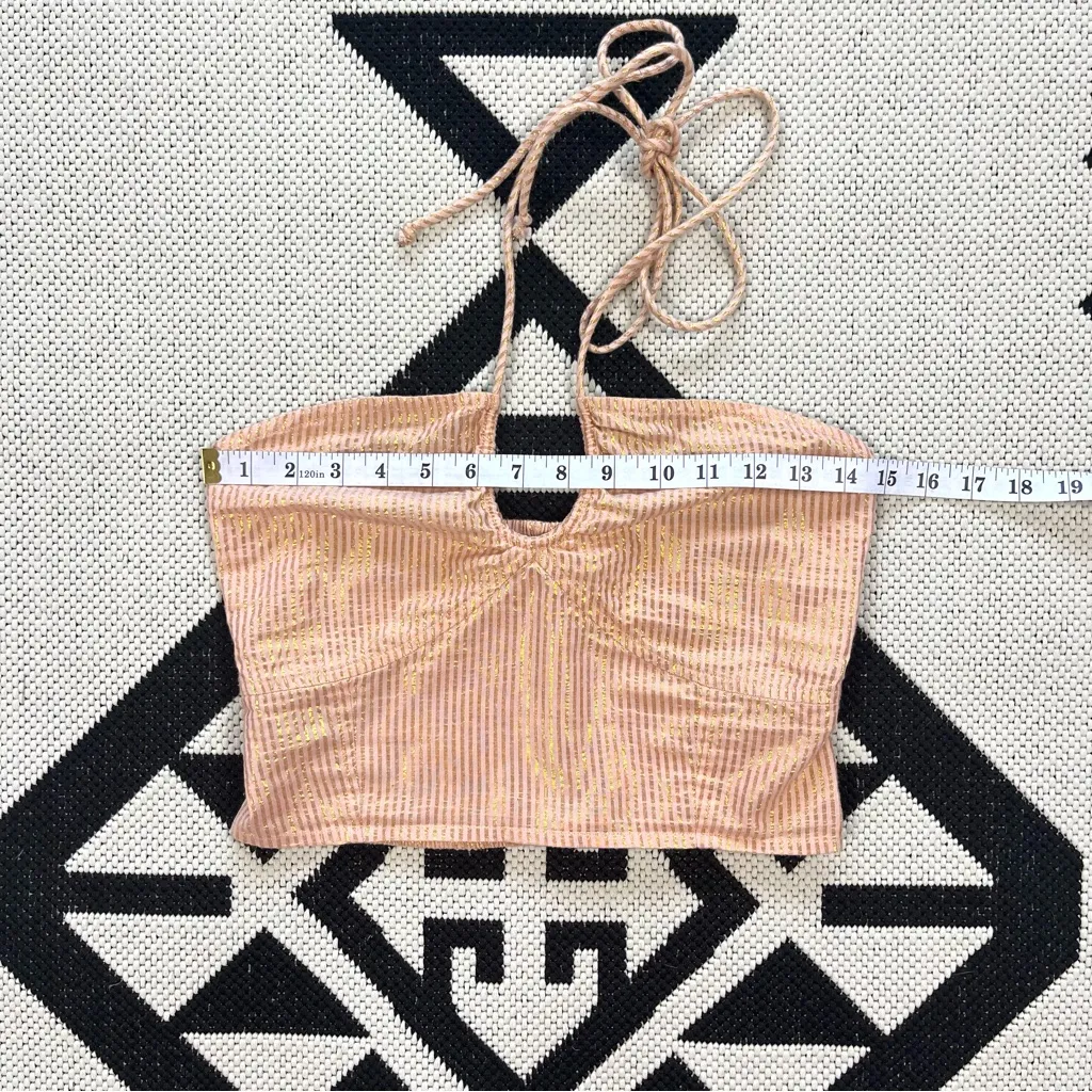 Jen's Pirate Booty High Desert Palm Leaf Corset in Gold Stripe Desert Rose Small - Image 5