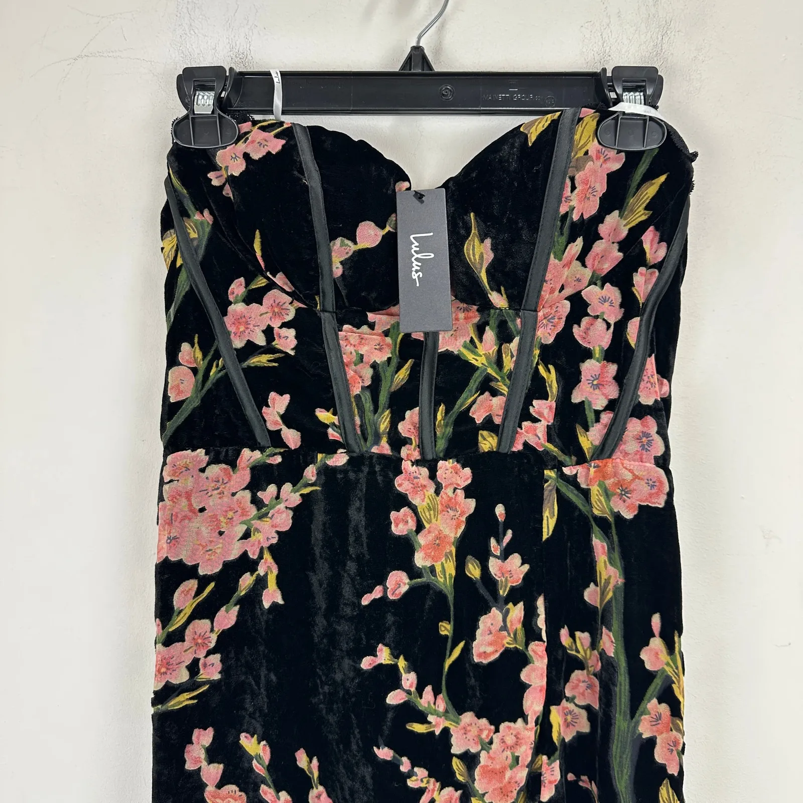 Lulus Luxurious Allure Black Burnout Velvet Strapless Maxi Dress Medium NWT - Image 7