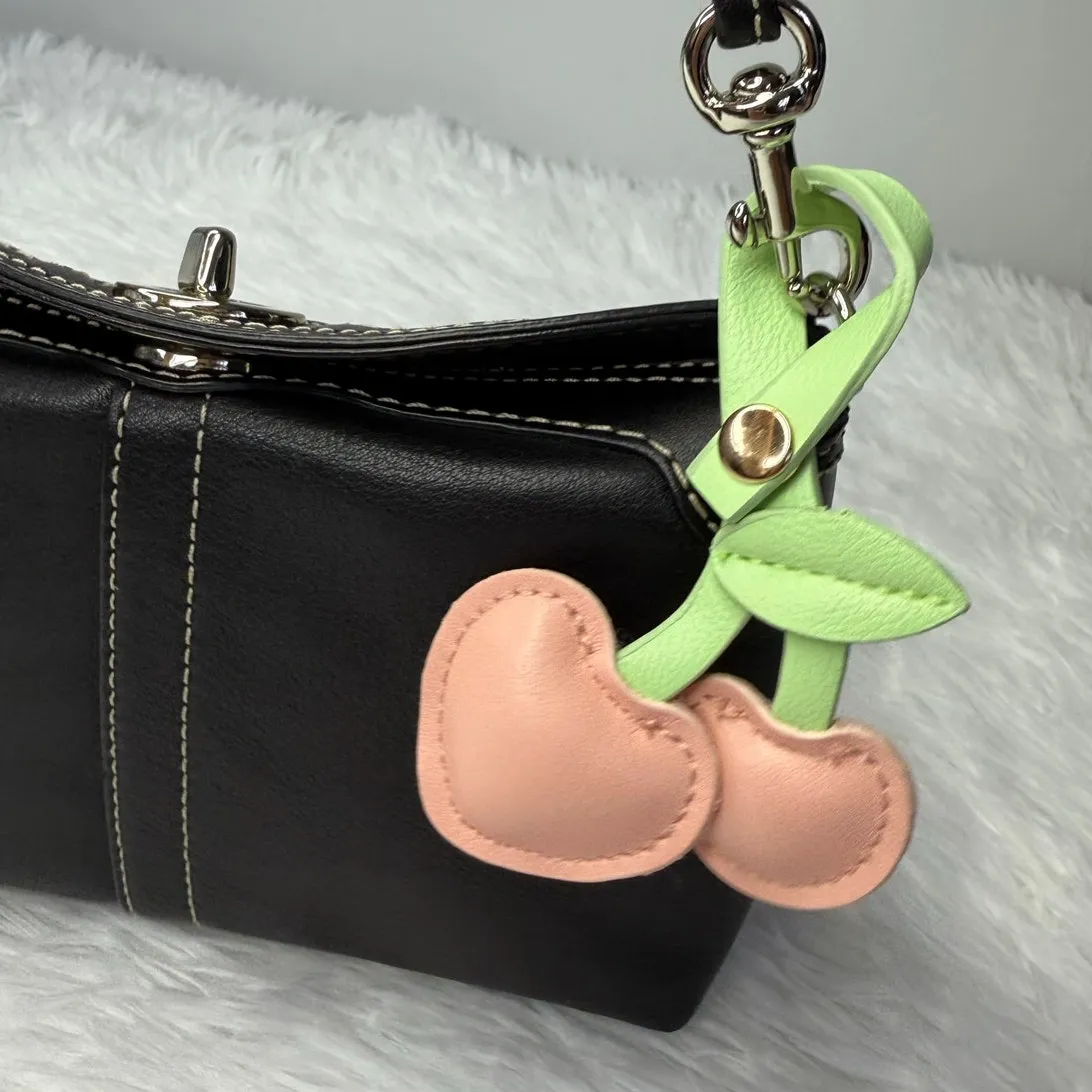 Fashion Cherry Heart Bag Charm Bag Jewelry Pink - Image 3