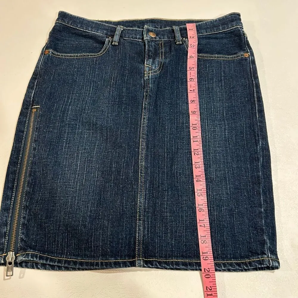 Levi’s Premium Zippit Kit Denim Skirt Dark Wash Size 30 - Image 7