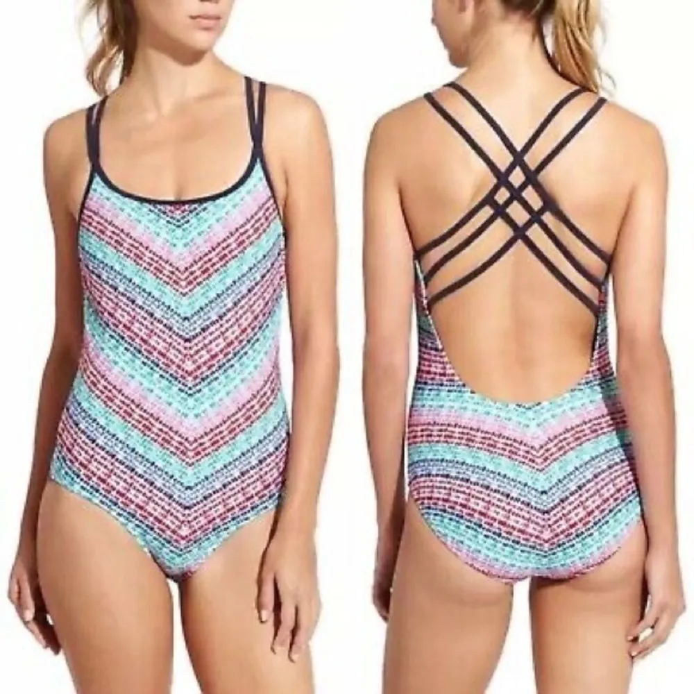 Athleta Moxi Lattice Back One Piece Swimsuit Medium - Image 2