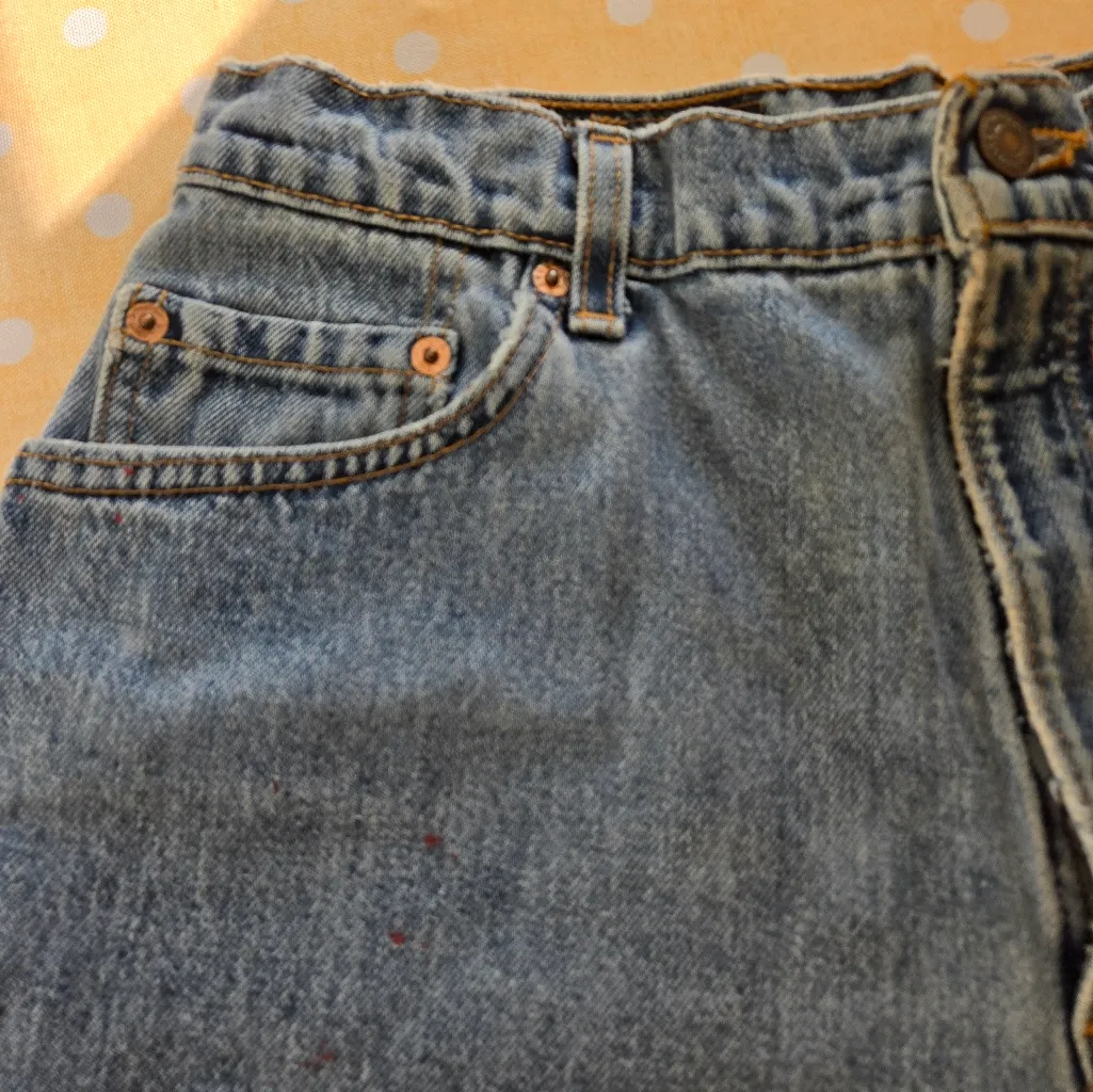 Levis 550 Denim Jean Shorts Relaxed‎ Fit Vintage Light Wash Size 12 - Image 3