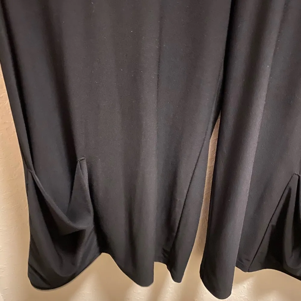 Sympli Black Lagenlook Wide Leg Slouchy Gaucho Pants With Pockets At Hem Size 4 - Image 5