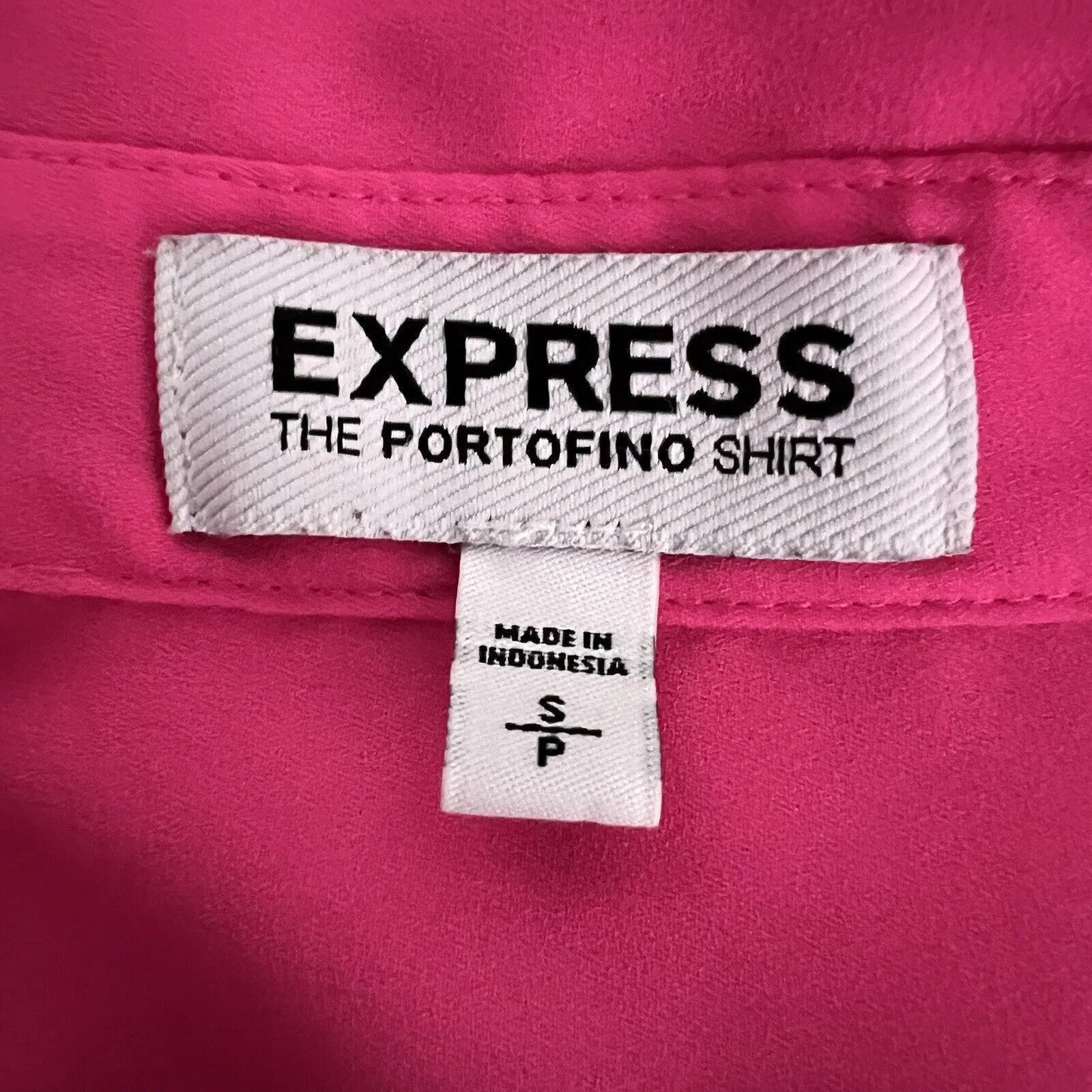 Express Shirt Women Small‎ Pink Portofino High Visibility Work Office Casual - Image 6