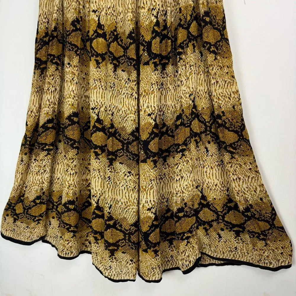 Y2K Mary Jayne Snake Animal Print Midi Maxi Skirt Plus Size Button Front Black - Image 14