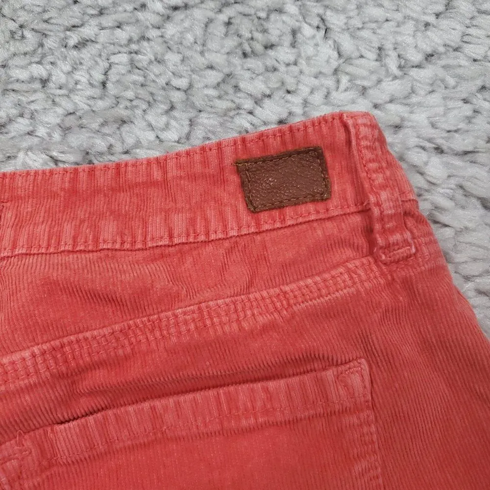 BDG Urban Outfitters Low Slung Corduroy Cutoff Shorts Size 30 Coral Orange Pink - Image 3