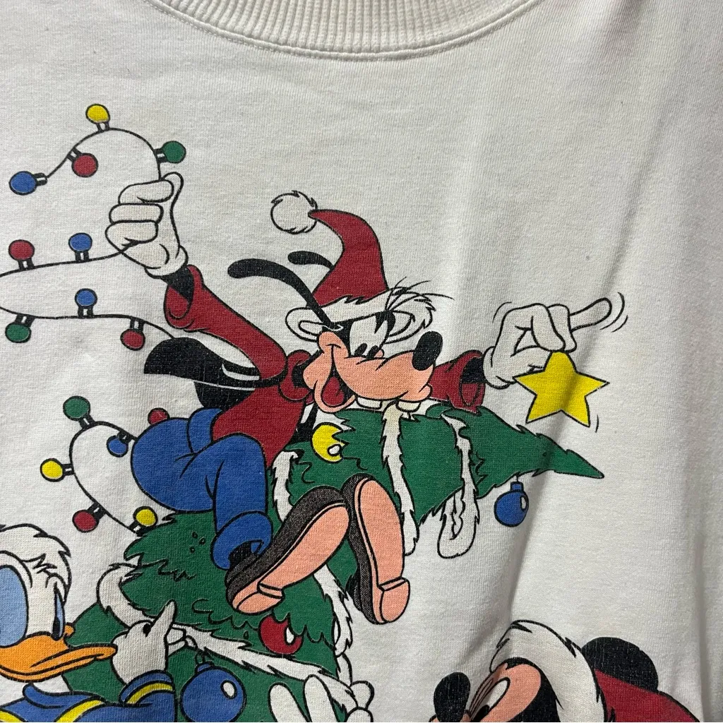 Vintage Mickey Sweatshirt Mens XL Disney Christmas Crewneck 90s Donald Goofy - Image 5