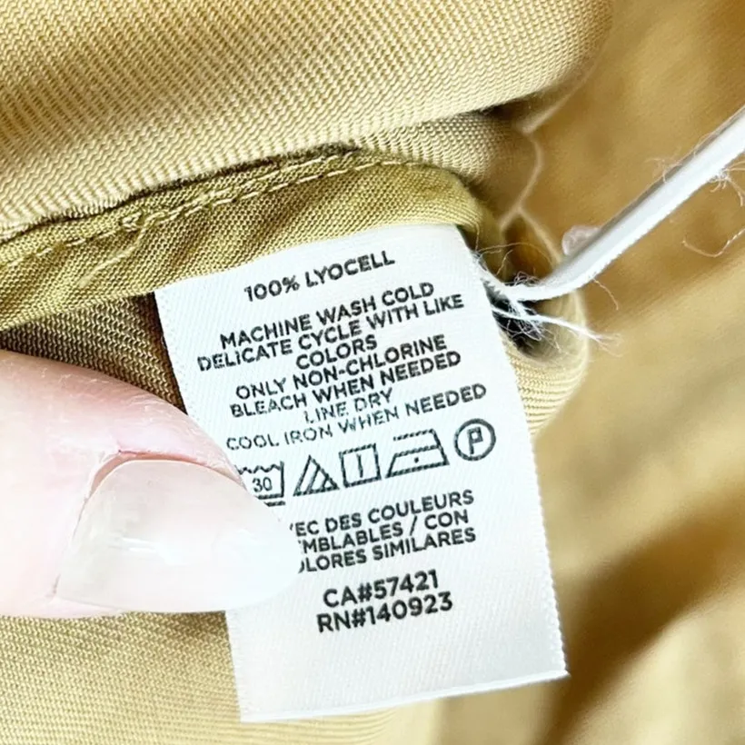 LOFT Snap Button Long Sleeve Boxy Fit Top Shirt Shacket Tan Small - Image 8