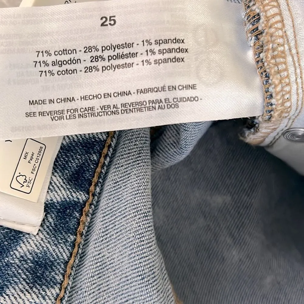 Frayed Denim Shorts 25 High Rise Baggy Shorts Better Than Blue Acid Wash 80s - Image 5