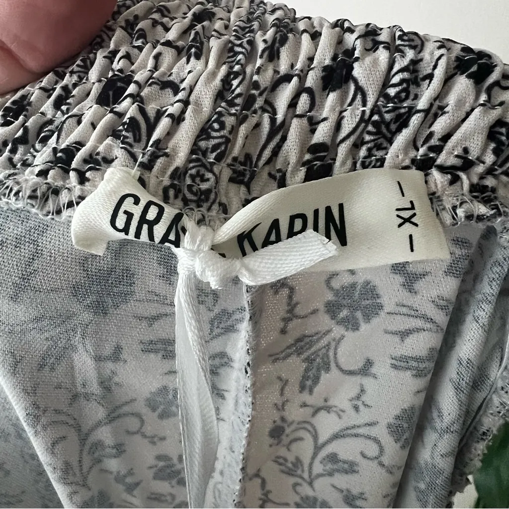 GRACE KARIN floral wide leg pull on pants Women’s SIZE XL boho Lagenlook - Image 8