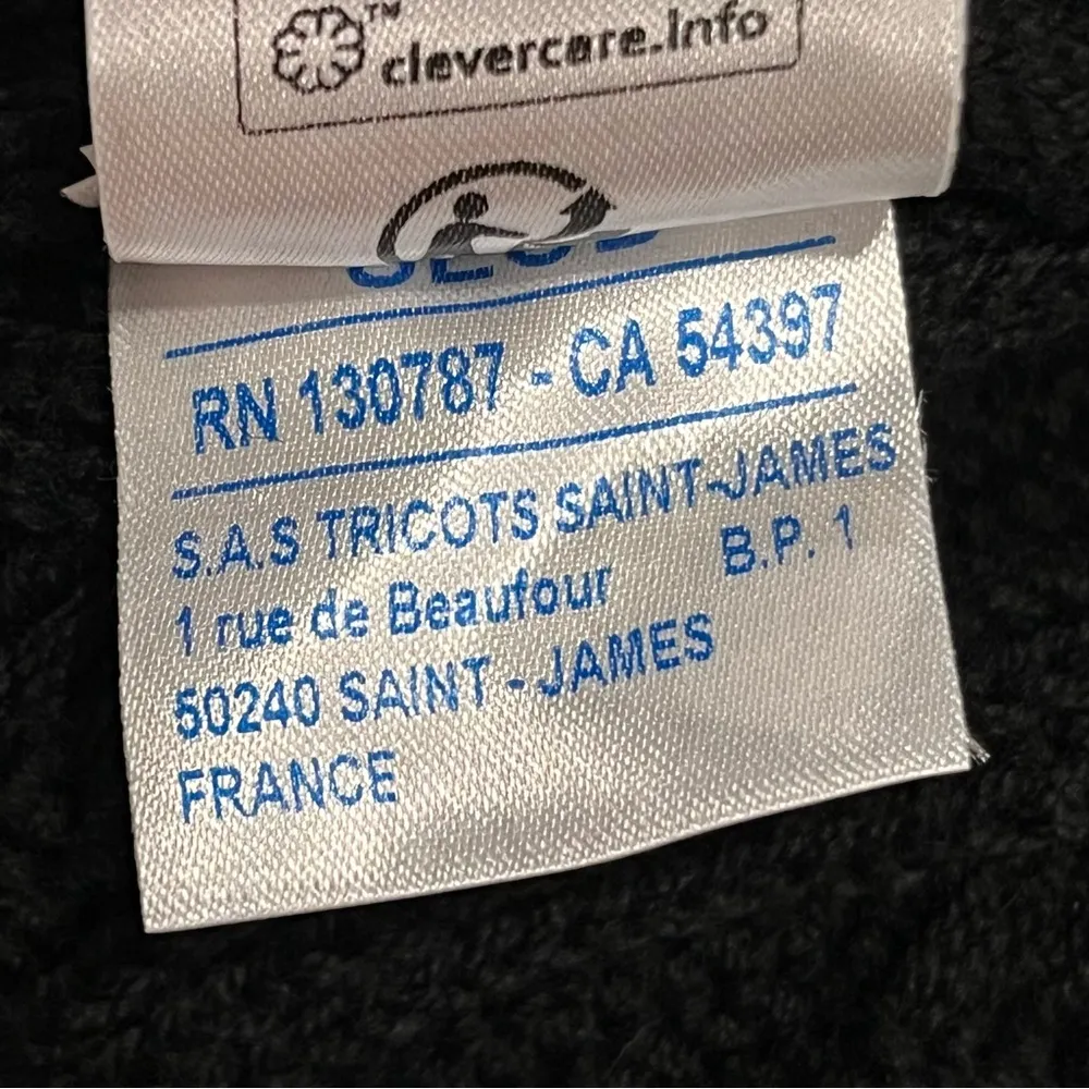 NEW Saint James Black Boatneck Button Shoulder Cable Knit Carnac Sweater Size undefined - Image 10