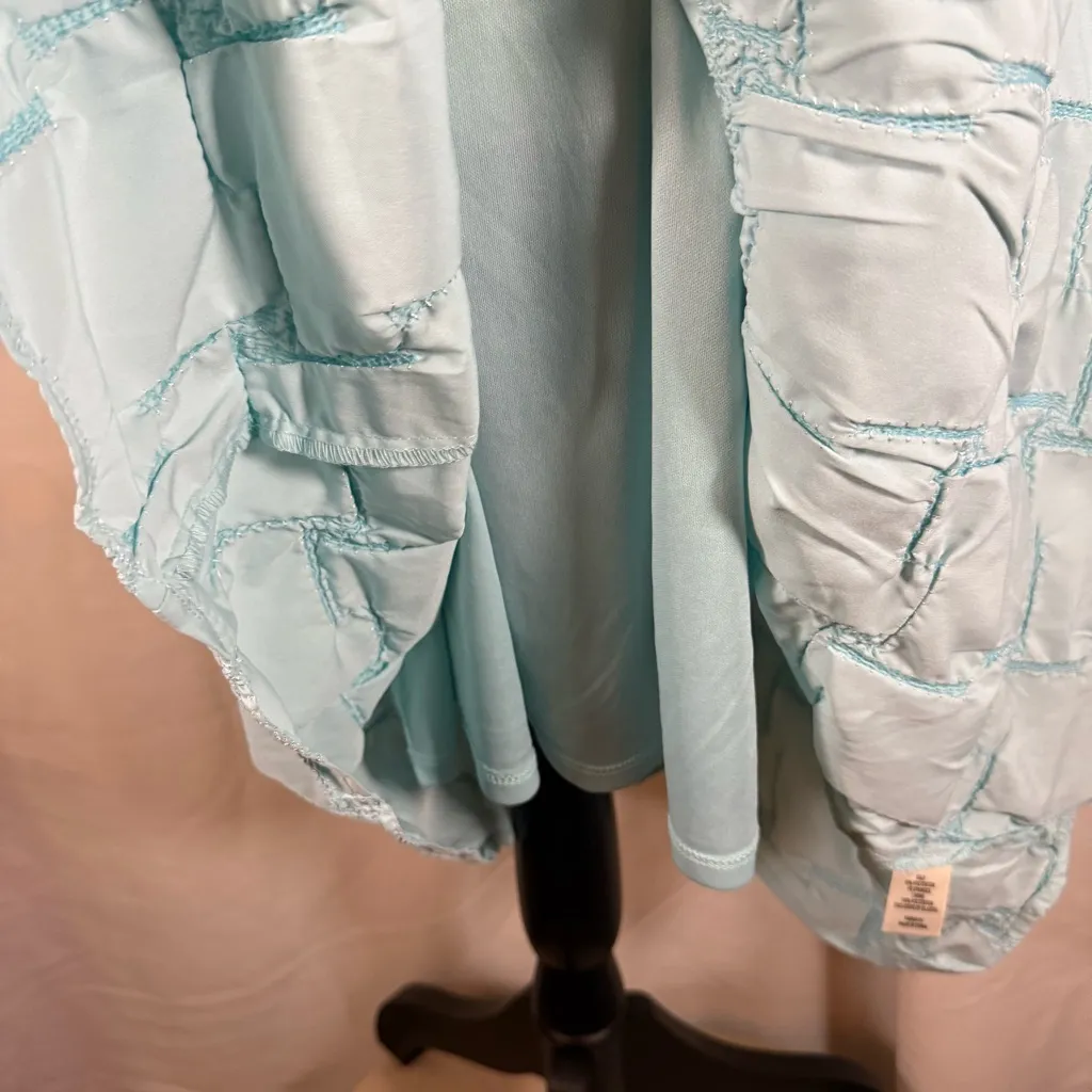 Cloth & Portrait Womens Unique Block Rag Style Dress Triangle Sleeve Size XXL Blue - Image 6