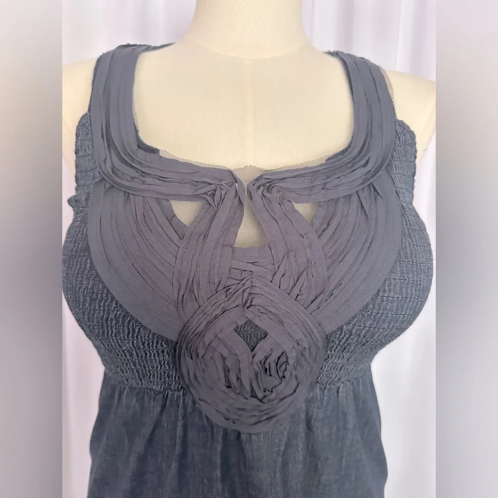 Calvin Klien Jean Sleeveless Smocked Dress (650) - Image 6