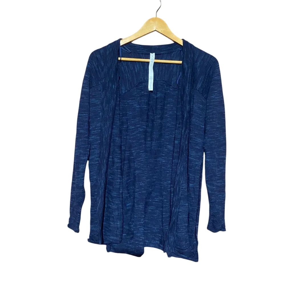 Lululemon Blissful Zen Cardigan Merino Wool Sweater Magnetic Blue‎ Size 6 - Image 3