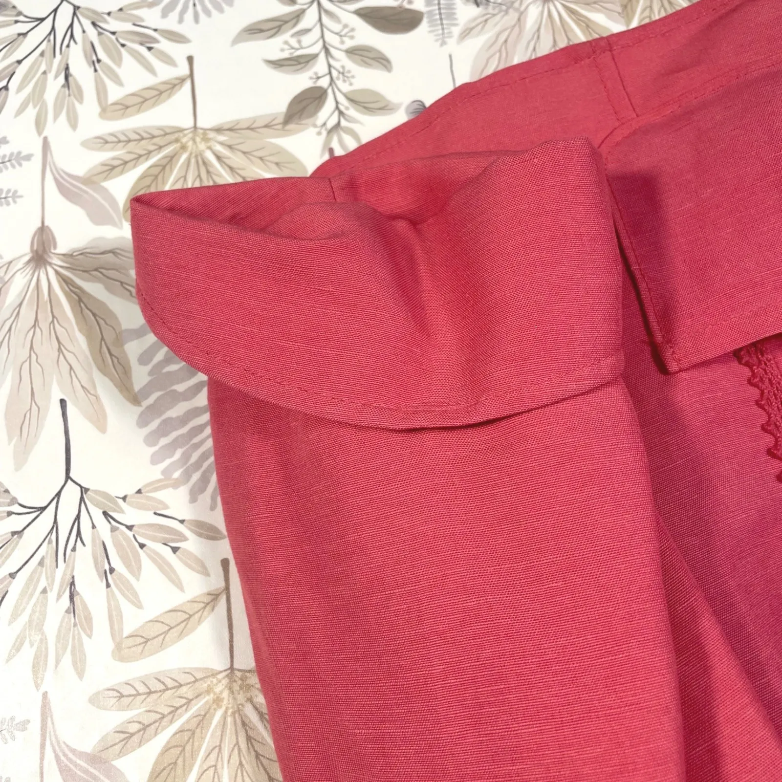 Emma James Wome Petite 16 Coral Linen Blend Blazer‎ Jacket Lace Back Tie Career - Image 4