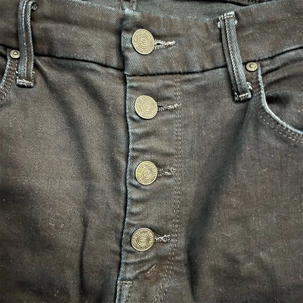 MOTHER The Pixie Ankle Fray Jeans Dark Blue High - Image 5