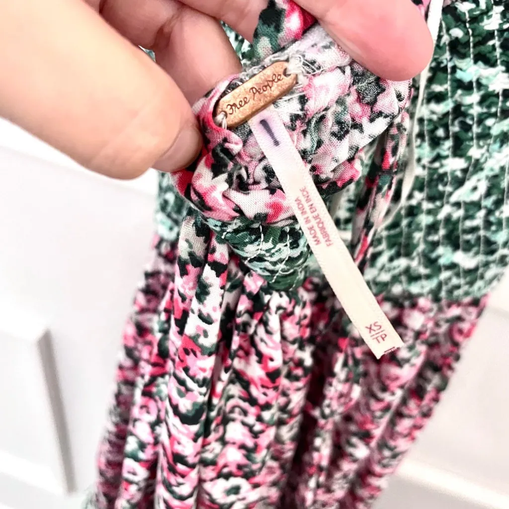 Free People One I Love Midi Dress Classic Combo Blue Red Floral Size XS - Image 5