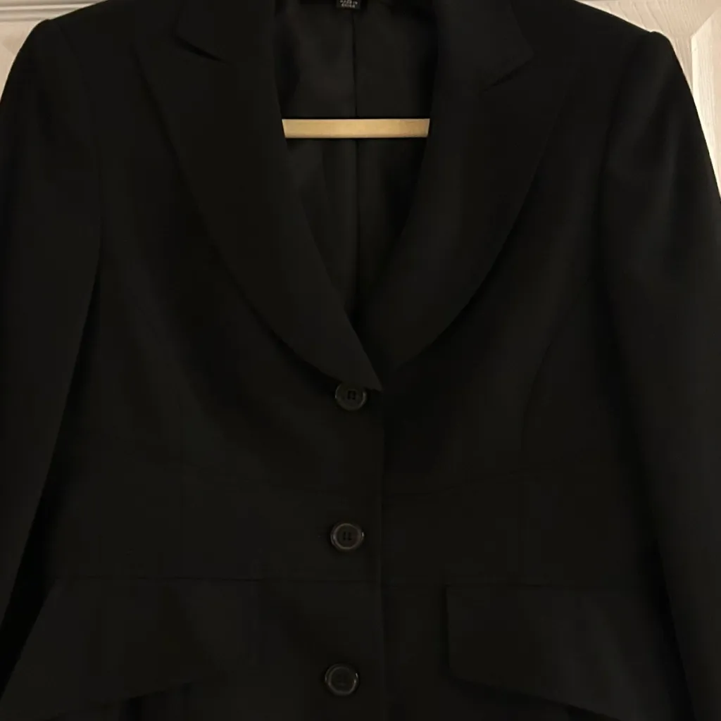 Anne Klein Black Notched Collar Lined Blazer Size 8 - Image 4