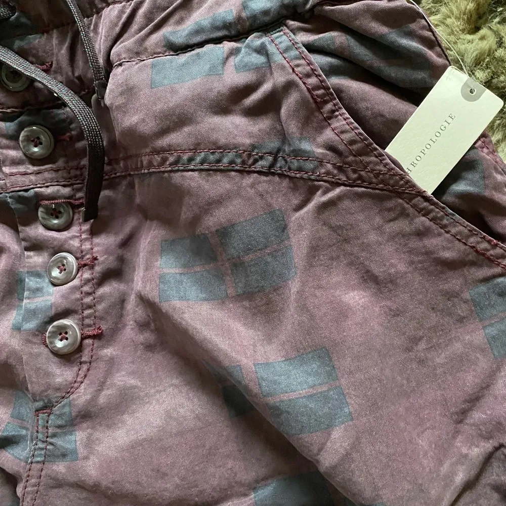 NWT Anthropologie || Jacquie Button Fly Plaid Jogger - Image 8