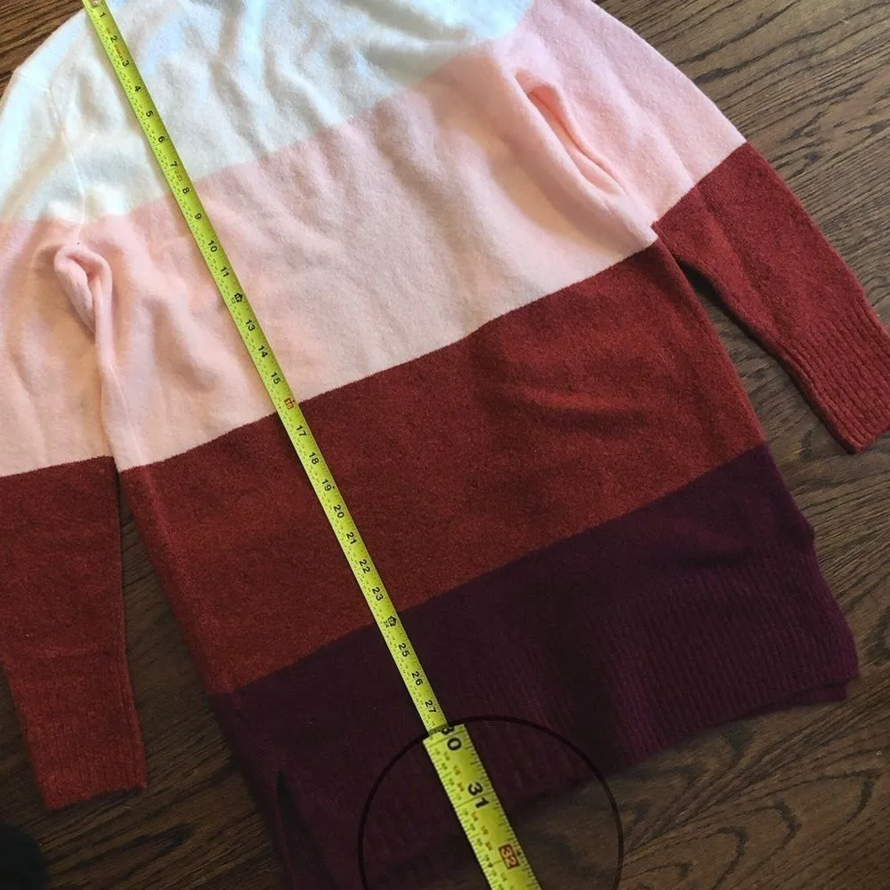 JCREW Women’s Oversized Color Block Open Cardigan Sweater With Pockets XS/S NWT - Image 8