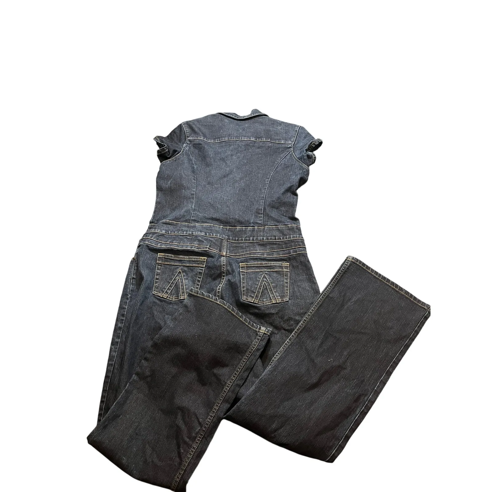 Vintage Y2K Fubu Denim Jumpsuit Zip Up Retro Blue‎ Womens Size 16W Skater Blue - Image 5