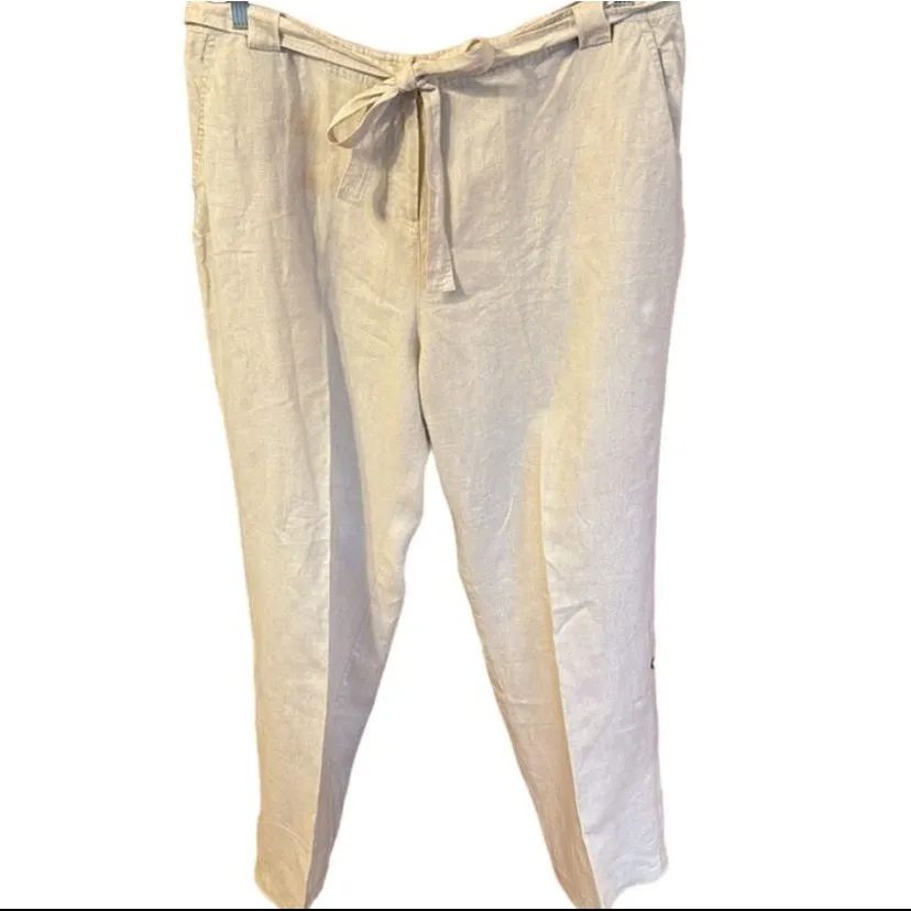 Lord and Taylor linen pants 16W creamy beige EUC - Image 11