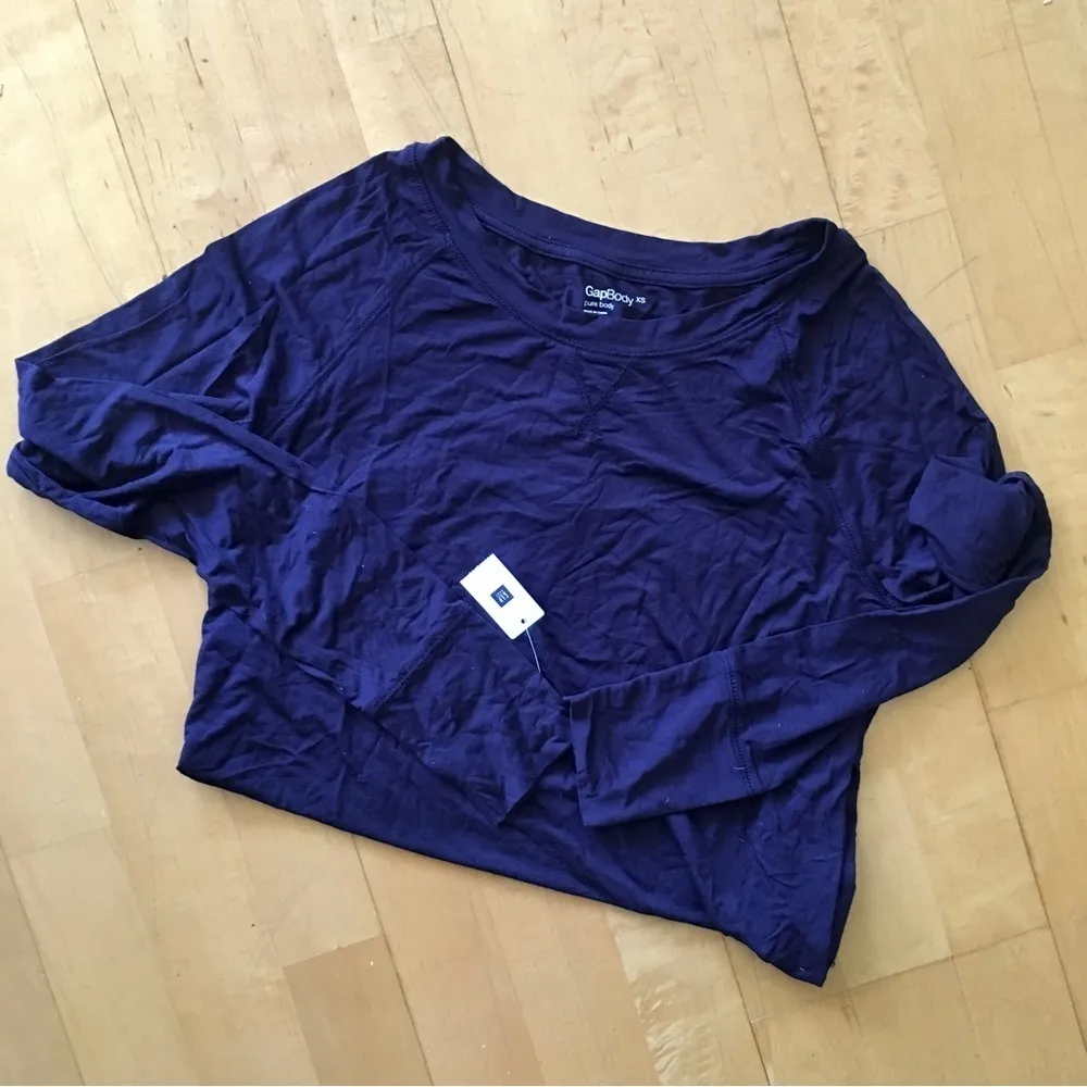 GAP Body Long Sleeve, Soft, Modal Tee, Navy Blue, Size XS - Image 13