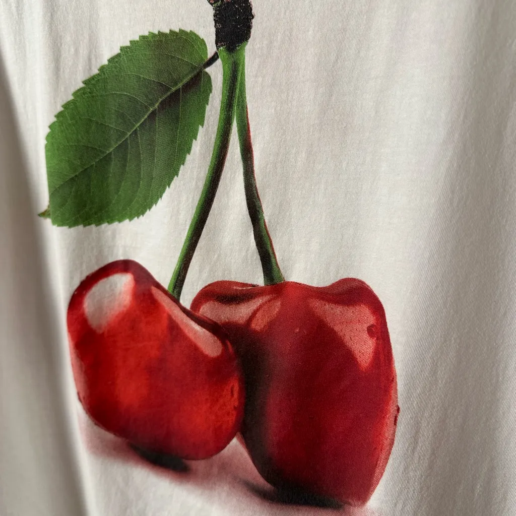 Rebellious One  Mon Cheri Cherry Delight White Tee / Size L - Image 6