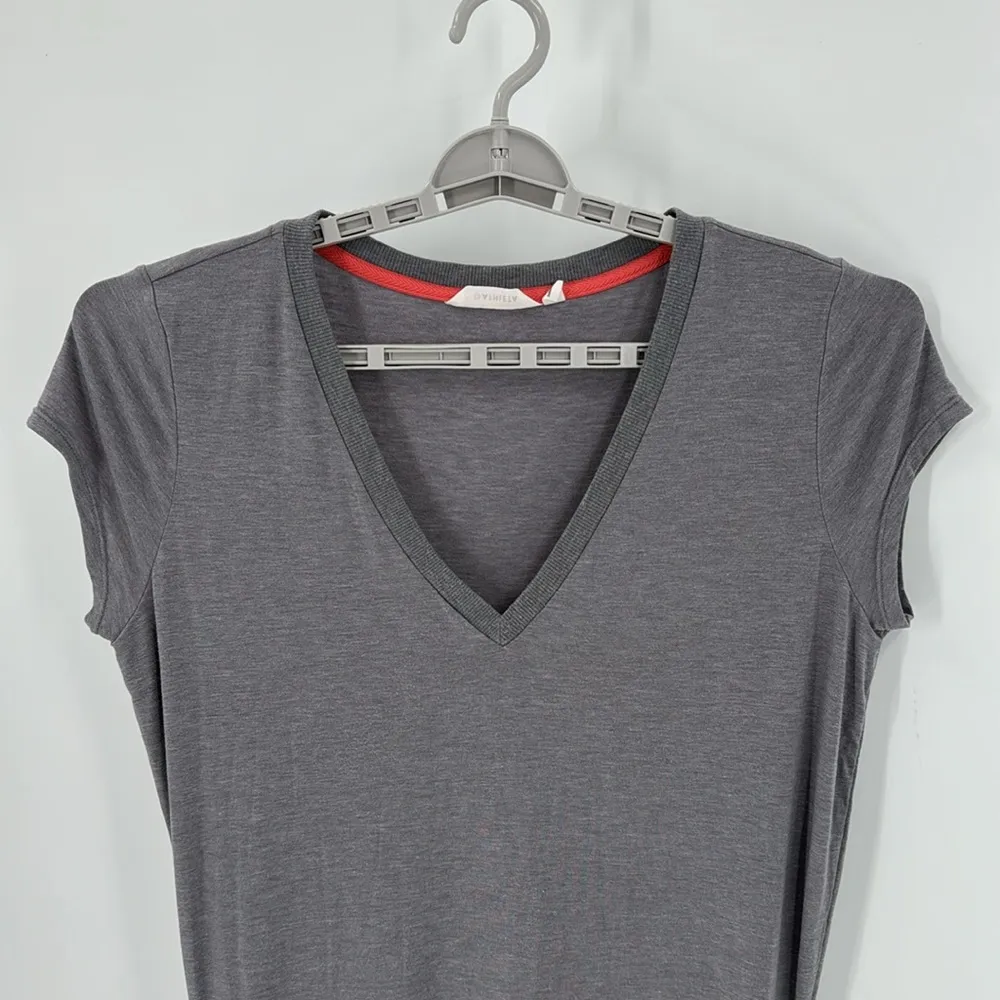 Athleta Lavender gray V-Neck Ruched Topanga Dress  sold out - Image 2