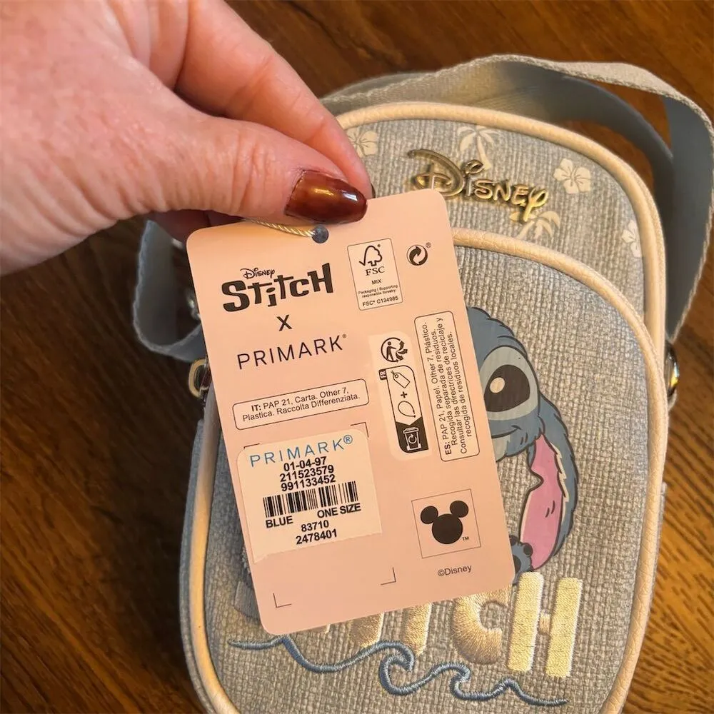 Disney X Primark Stitch Light Blue Crossbody Bag Unisex Adults - Image 10