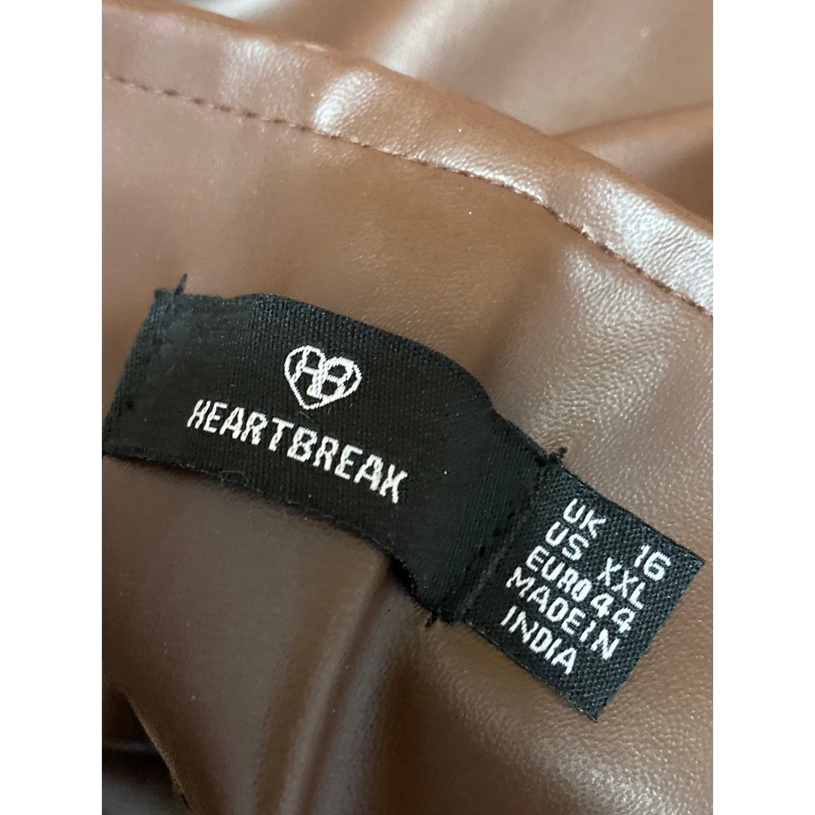 Heartbreak Women's Brown Faux Leather Vegan Flare Bootcut Trousers Pants XXL - Image 3