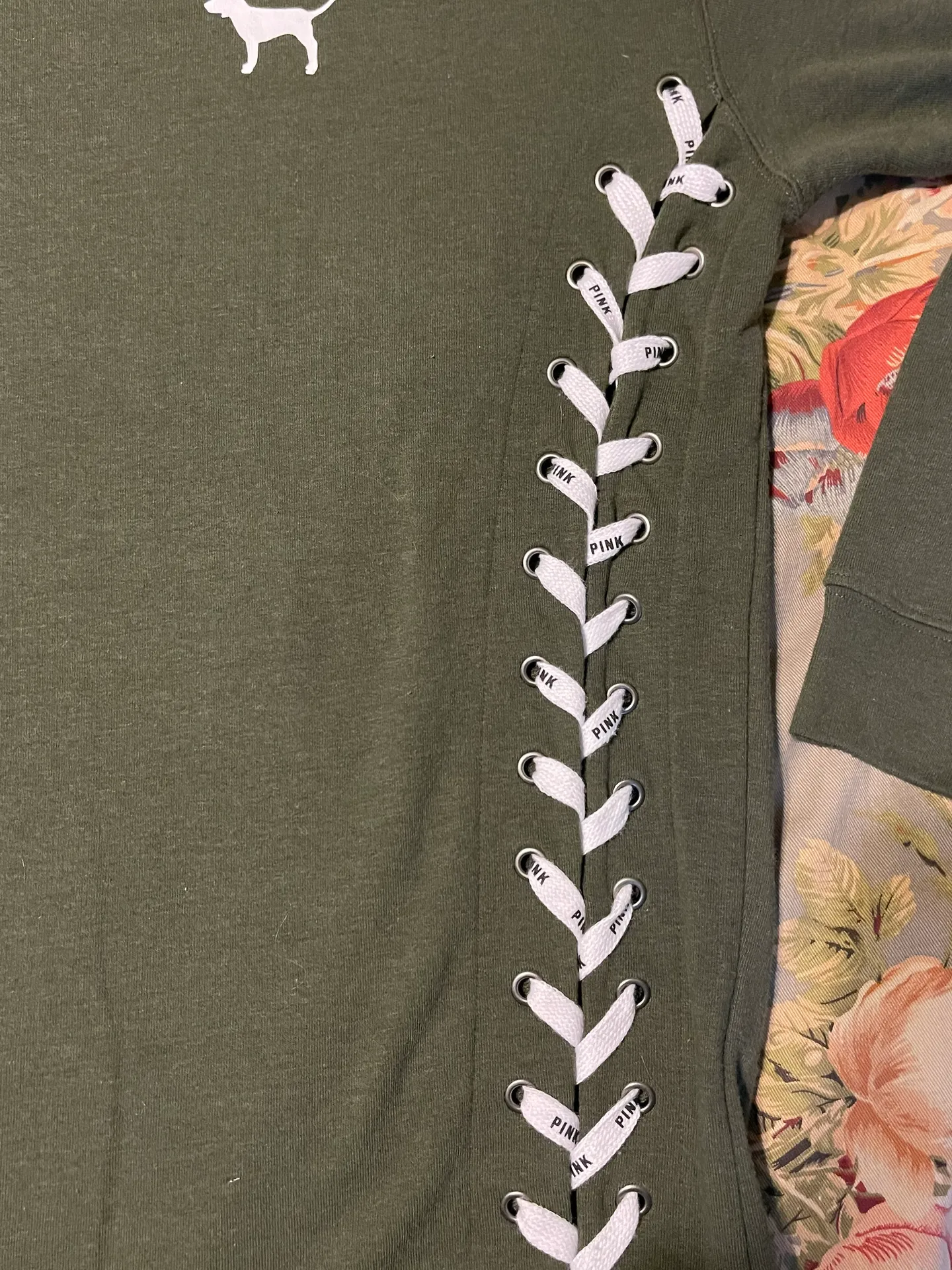 Victoria’s Secret Pink Lace Up Sweatshirt  - Image 5