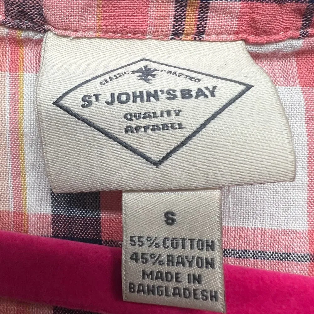 St.John's Bay Western Rodeo Coastal Cowgirl Breathable Womens Plaid Shirt Small - Image 2